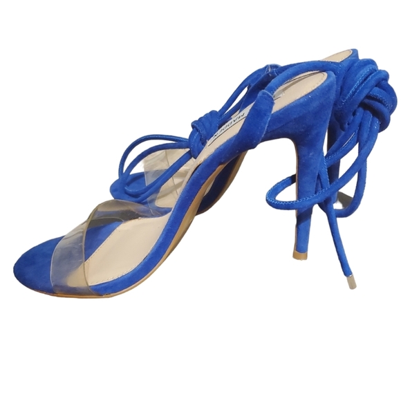 Reg $119 Steve Madden Royal Blue straps around ankles  heels size… - Picture 1 of 6
